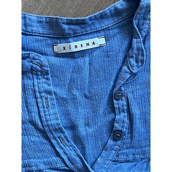 Xirena Blue Cotton Gauze Casual Tunic Shirt Top - Picture 5 of 6